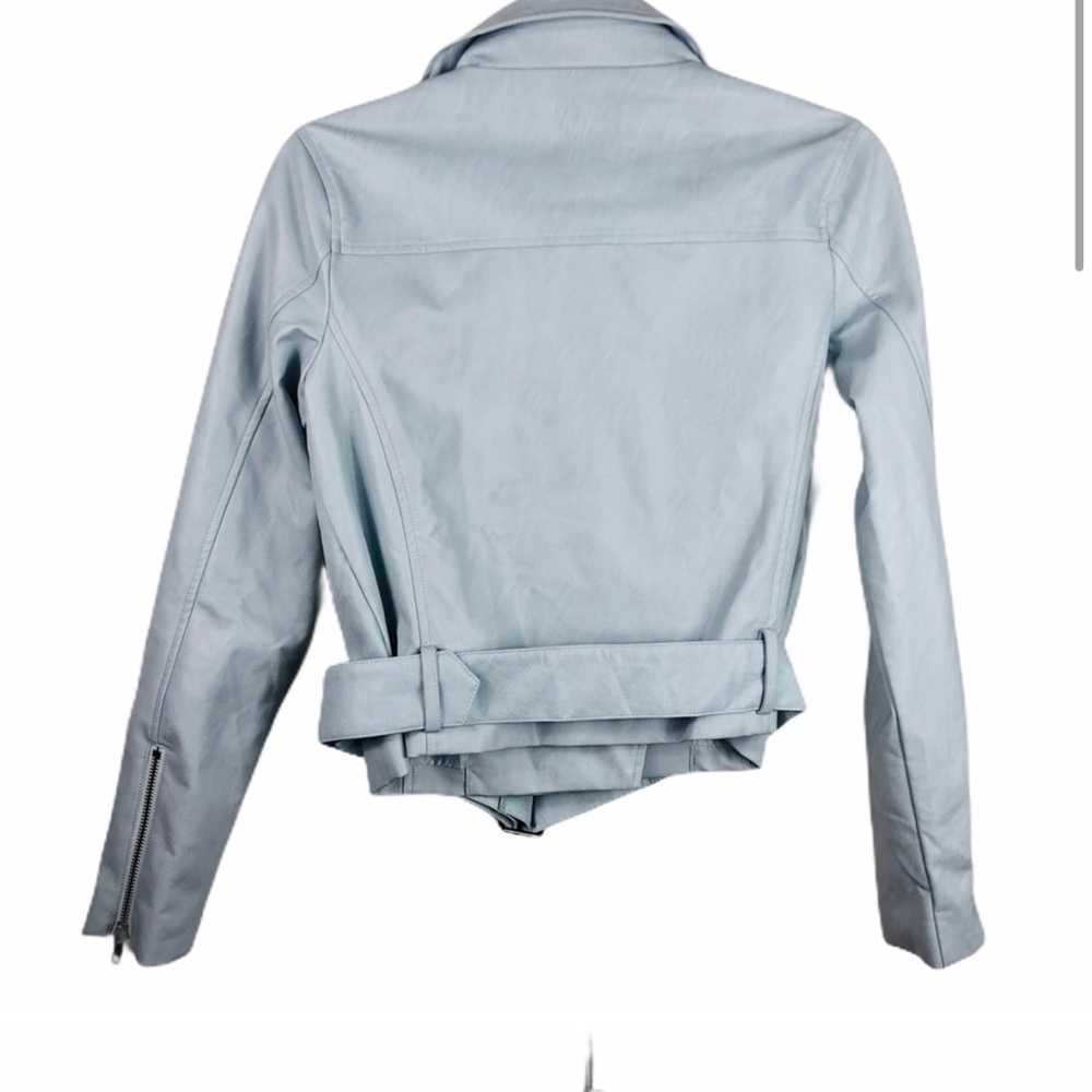 Wild Honey Women Light Blue Vegan Leather Moto - Picture 5 of 13